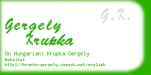 gergely krupka business card